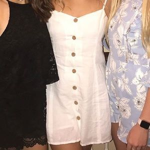 White button down mini-dress
